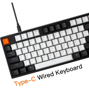 Keychron C1 Mac Layout Wired Mechanical Keyboard, Gateron G Pro Red Switch, Tenkeyless 87 Keys ABS keycaps Computer Keyboard for Windows PC Laptop, White Backlight, USB-C Type-C Cable