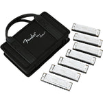 Buy now Fender Blues Deluxe Harmonica, Stocking Stuffers, Guitar Accessories, Pack of 7 with case (Keys C, G, A, D, F, E, B Flat) at indiglob india