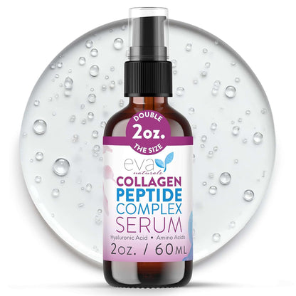 Collagen Peptide Serum for Face – Anti Aging Facial Treatment with Peptides & Hyaluronic Acid – Gentle Formula for Sensitive Skin, Microneedling Pen, Derma Roller, Skin Firming & Hydrating (2 Oz)