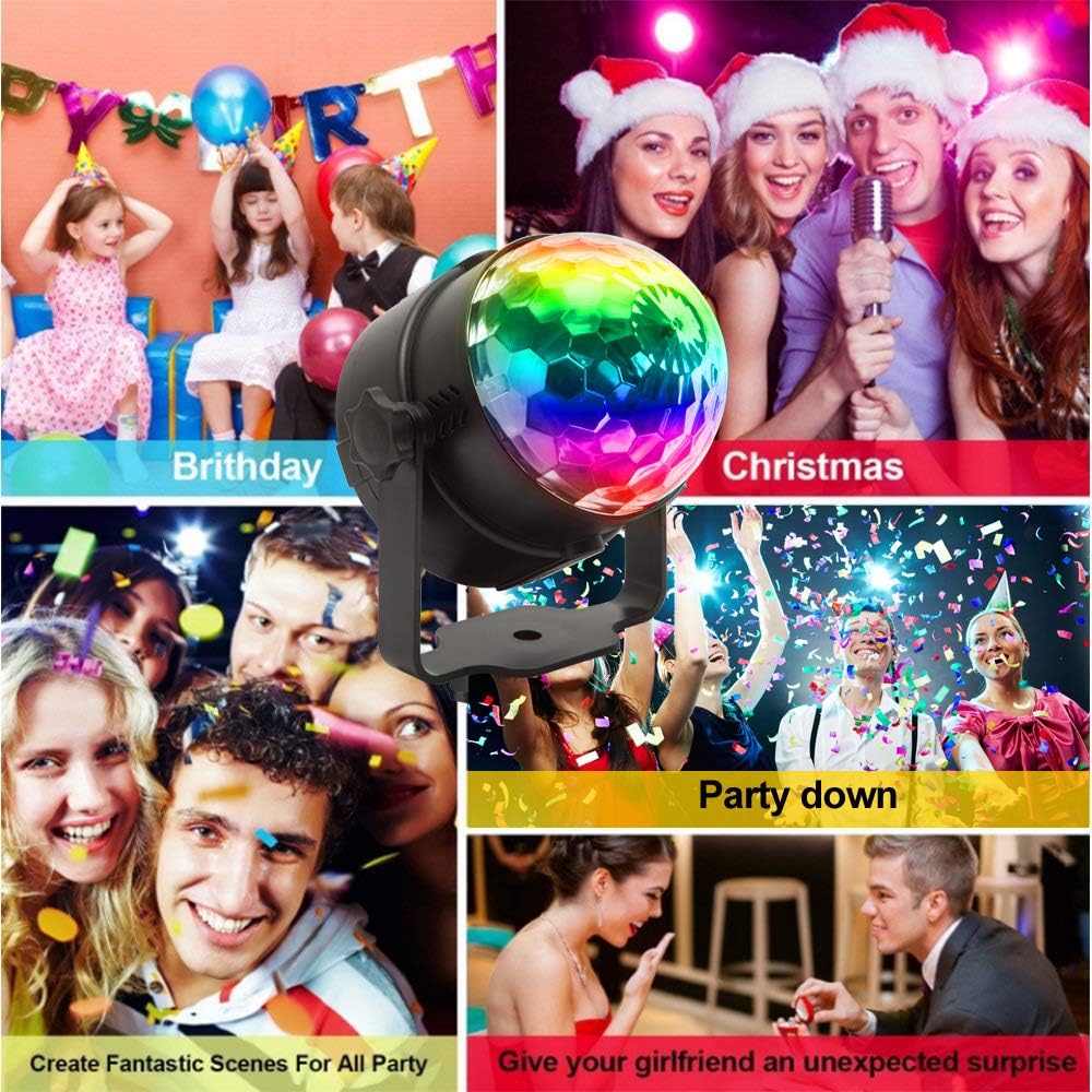 Buy now Party Lights,Sound Activated Magic Disco Lights with Remote Control Mini Disco Ball Dance DJ Lighting 7 Colors Mode RGB Strobe Lights for Party Home Room Kids Xmas Bar Club Show at indiglob india