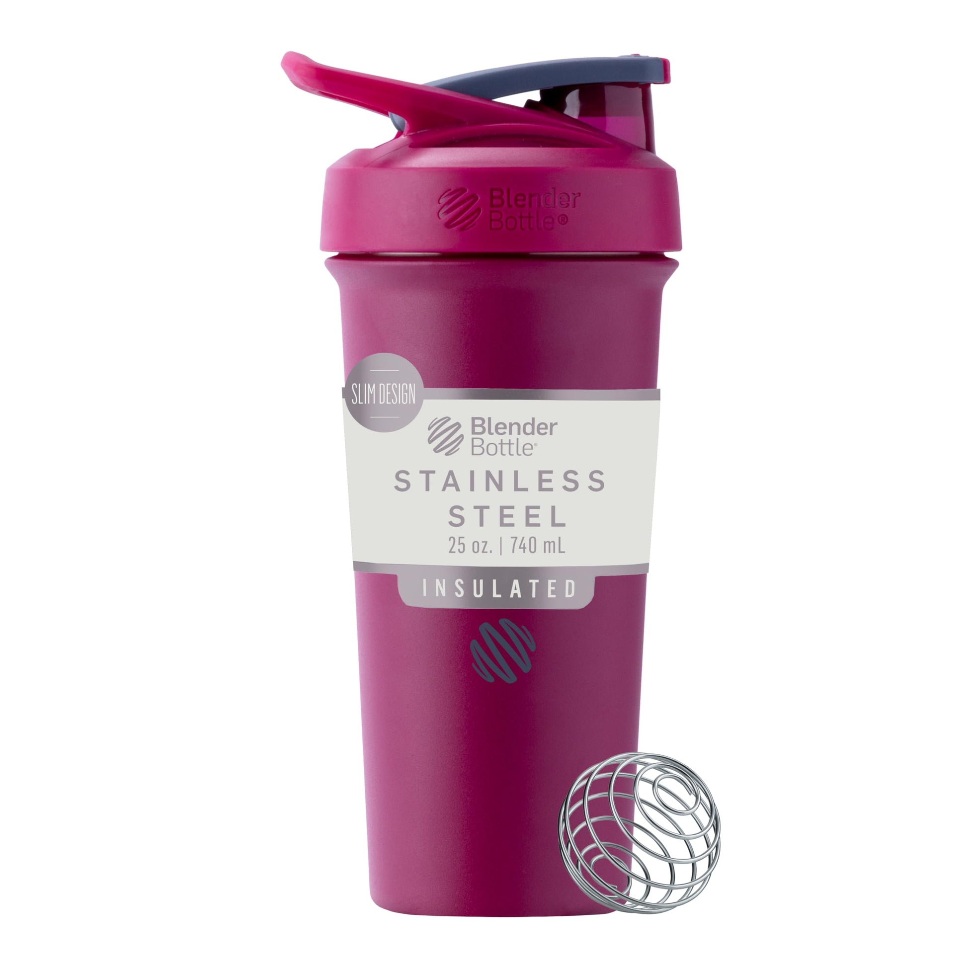 Buy now BlenderBottle Strada Shaker Cup Insulated Stainless Steel Water Bottle with Wire Whisk, 24-Ounce, Black at indiglob india