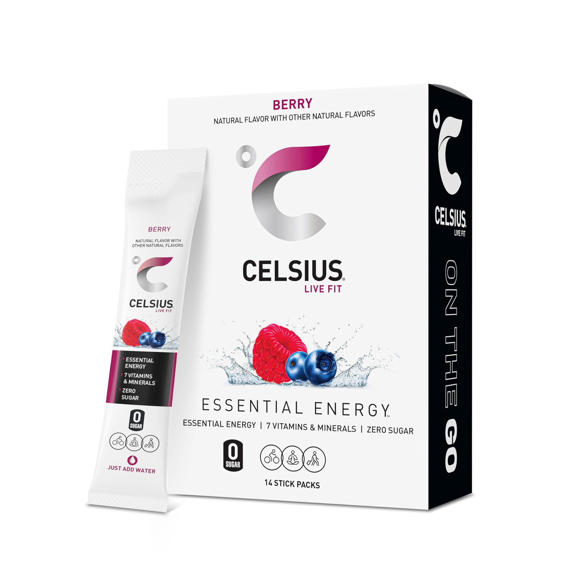 Buy now CELSIUS On The Go Strawberry Mango, Sugar Free Energy Drink Mix (14 Sticks per Pack) at indiglob india