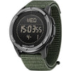 NORTH EDGE Military-Watch for Men - Tactical Survival Watch, Men's Women's Digital Wrist Watches for Sports Outdoors, Pedometer, Compass, Calories, Durable Nylon Band - Green
