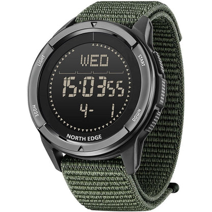 NORTH EDGE Military-Watch for Men - Tactical Survival Watch, Men's Women's Digital Wrist Watches for Sports Outdoors, Pedometer, Compass, Calories, Durable Nylon Band