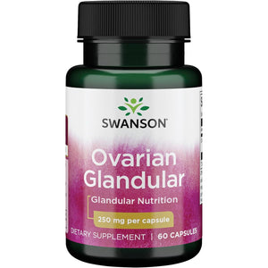 Swanson Ovarian Glandular Supplement - Women's Glandular Health and Balance Support - Premium Bovine Tissue - 60 Capsules, 250mg Each
