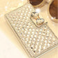 Bonitec iPhone 14 Pro Max Wallet Case - Women's Glitter Bowknot Diamond Rhinestone Flip Stand with Card Slot