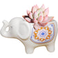 Cute Animal Elephant Shaped Ceramic Succulent Cactus Air Plant Flower Pots Planters-Plant Not Included (Pink&White)