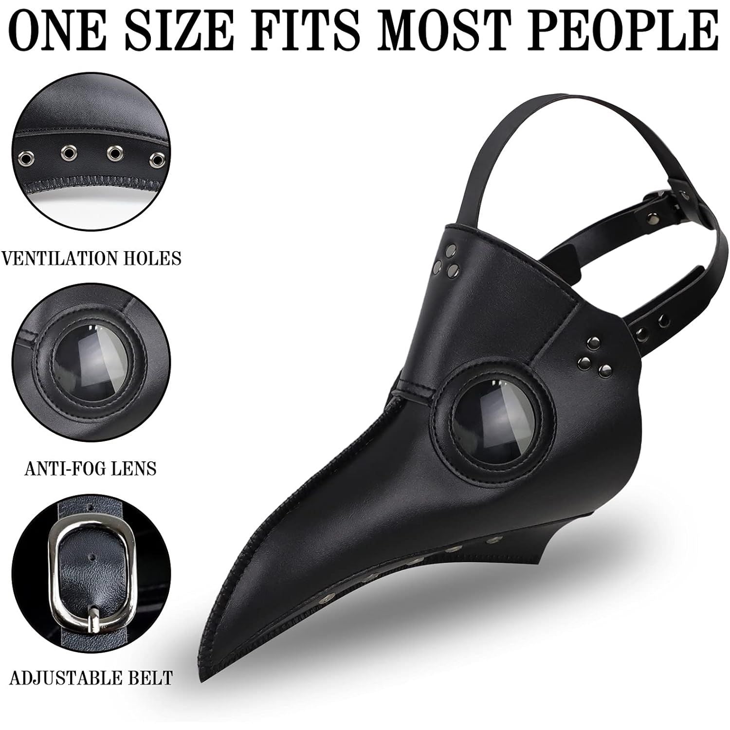 Buy now Halloween Plague Doctor Mask Plague Doctor Costume Obito Mask Steampunk Halloween Mask Horror Scary Halloween Mask Costume Props for Party Prom Halloween Gifts Set（3-pc Set） (Black), 12 inches at indiglob india