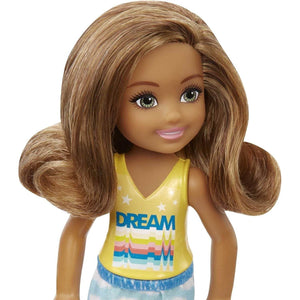 Barbie Chelsea Doll (6-inch Brunette) Wearing Skirt with Cloud Print and White Shoes, Gift for 3 to 7 Year Olds - My Store