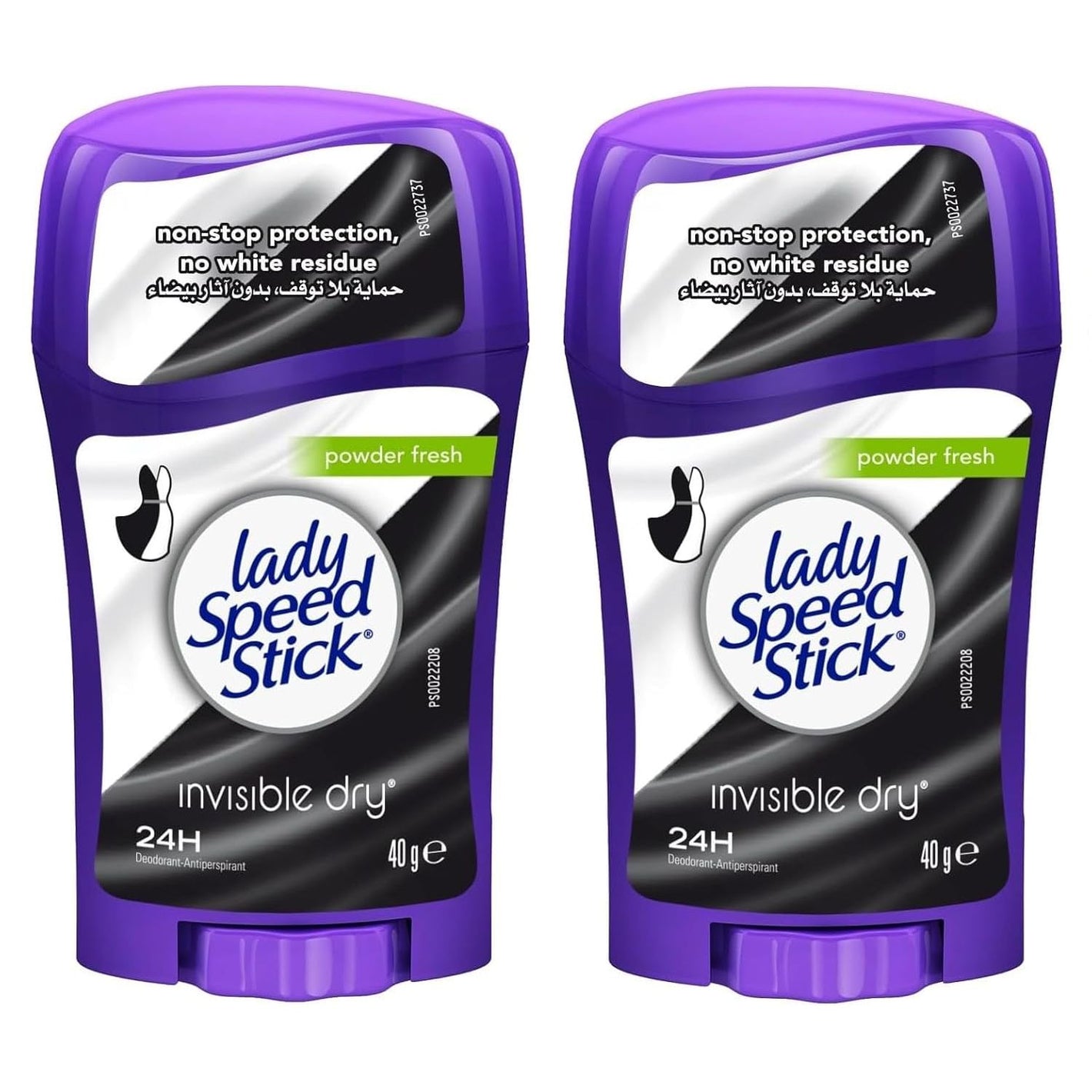 Lady Speed Stick Deodorant 1.4 Ounce Powder Fresh Invisi Dry (41ml) (2 Pack)