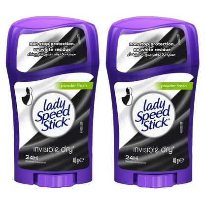 Lady Speed Stick Deodorant 1.4 Ounce Powder Fresh Invisi Dry (41ml) (2 Pack)