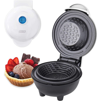 Dash Mini Waffle Bowl Maker for Breakfast, Burrito Bowls, Ice Cream and Other Sweet Desserts, Recipe Guide Included - Red