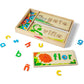 Melissa & Doug See & Spell Wooden Educational Toy with 8 Double-Sided Spelling Boards and 64 Letters Preschool Learning Activities, See & Spell Learning Toys for Kids Ages 4+