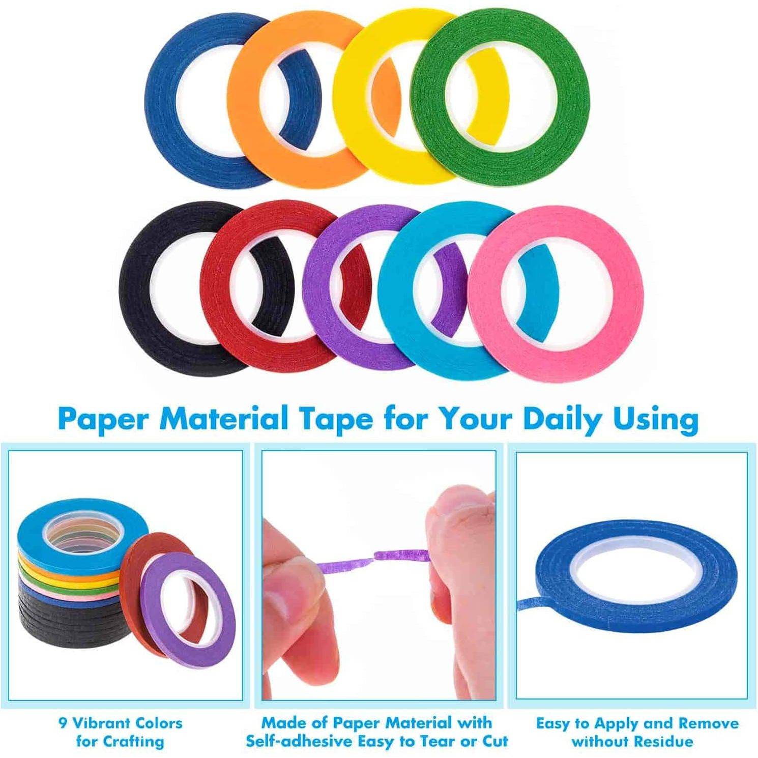 cridoz 15 Rolls 1/8 Whiteboard Thin Tape Pinstripe Art Tape Dry Erase Board Grid Tape Lines Pinstriping Electrical Marking Tape, Assorted Colors - My Store