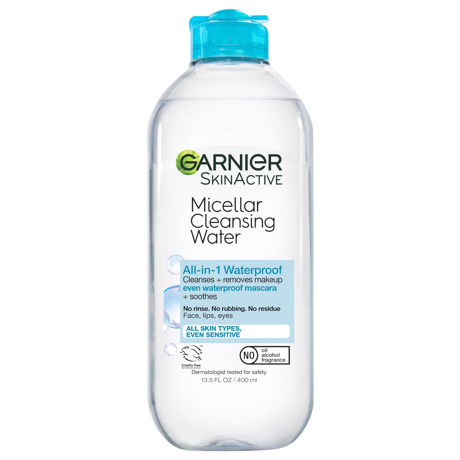 Buy now Garnier Micellar Water for Waterproof Makeup, Hydrating Facial Cleanser & Makeup Remover, Suitable for Sensitive Skin, Vegan, Cruelty Free, 13.5 Fl Oz (400mL), 2 Count 13.5 Fl Oz (Pack of 1) at indiglob india