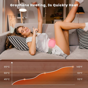 Portable Heating Pad for Cramps and Back Pain, Menstrual Cramp Relief Wearable Heating Pad for Women and Girls, Wireless Heating Pads with 3 Temperature Setting & Battery Powered