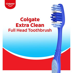 Colgate Extra Clean Toothbrush, Medium Toothbrush for Adults, 6 Pack