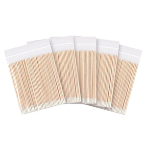CHEFBEE 500 Count Microblading Cotton Swab Pointed Tip, Wood Cotton Stick Makeup Cosmetic Applicator, Tattoo Permanent Supplies