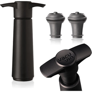 Vacu Vin Original Wine Saver with 2 Vacuum Bottle Stoppers – Black Wine Preserver Pump for Red or White Wine – Manual Air Remover System – Airtight Seal – Keep Wine Fresh Longer