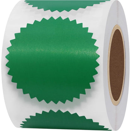 Hybsk 300pcs Notary Seals 2 inch Embossing Stickers Bright Red Metallic Certificate Sealing Labels with Serrated Edge for Awards Lega (Bright Red)