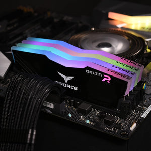 TEAMGROUP T-Force Delta RGB DDR4 32GB (2x16GB) 3600MHz (PC4-28800) CL18 Desktop Gaming Memory Module Ram TF3D432G3600HC18JDC01 - Black