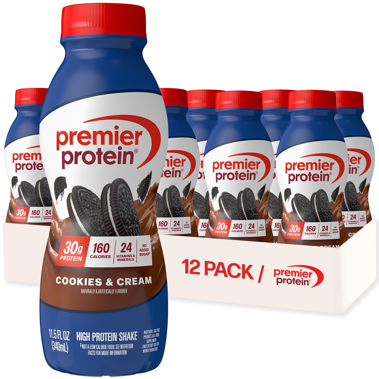 Buy now Premier Protein Shake, Peaches & Cream, 30g Protein, No Added Sugar, 24 Vitamins & Minerals to Support Immune Health, 11.5 fl oz, 12 Pack (Packaging May Vary) at indiglob india