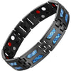 Feraco Mens Magnetic Bracelet, Effective Titanium Steel Magnet Bracelets with Sizing Tool, Black - Black & Blue
