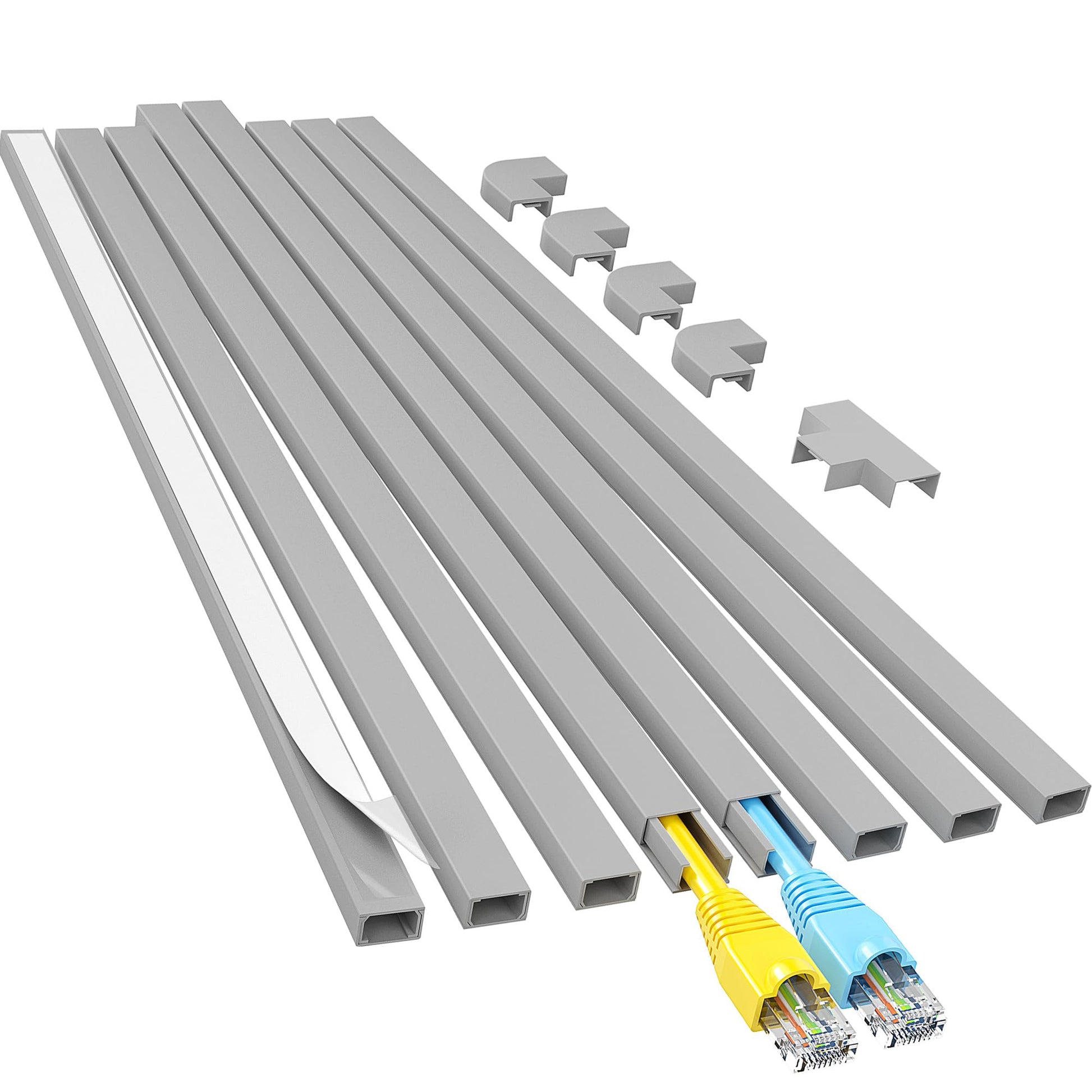 Buy now Yecaye Cord Hider, 113in One-Cord Cable Concealer, Cord Covers for Wires on Wall, Easy Install Cable Management Kit for 2 Small Wires, Cables Raceway Home Office, W0.59in H0.4in, White Small Grey at indiglob india