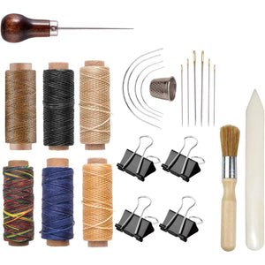 Bookbinding Kit - KOOTIKO Bookbinding Supplies, Hand Book Binding Starter Tools Set with Real Bone Folder,Paper Awl, Large-Eye Needles, Glue Brush, Wax Thread for Handmade DIY Books