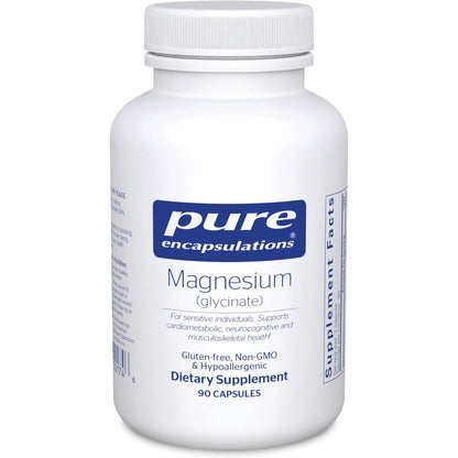Pure Encapsulations Magnesium (Glycinate) - Supplement to Support Stress Relief, Sleep, Heart Health, Nerves, Muscles, and Metabolism* - with Magnesium Glycinate - 90 Capsules