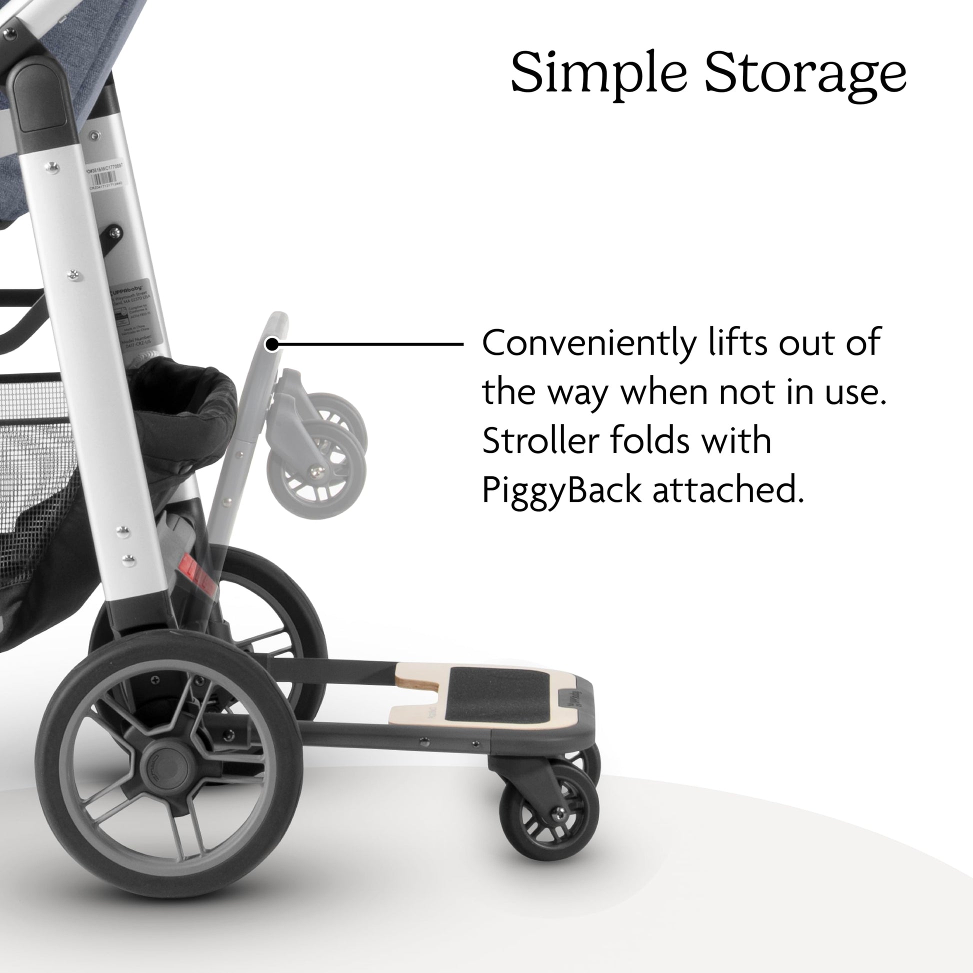 Buy now UPPAbaby Piggyback Ride-Along Board for Cruz Stroller Models 2015-2019 - Quick Attachment for Children to Stand + Stroll - 55 lbs. Weight Capacity,Black/Brown at indiglob india