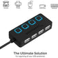 SABRENT 4 Port USB 2.0 Data Hub with Individual LED lit Power Switches [Charging NOT Supported] for Mac & PC (HB-UMLS)