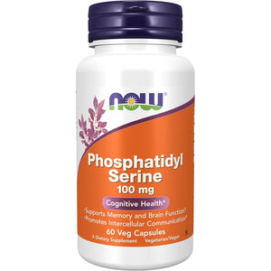 NOW Foods Supplements, Phosphatidyl Serine 100 mg with Phospholipid compound derived from Soy Lecithin, 60 Veg Capsules