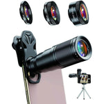 APEXEL 6 in 1 Phone Lens Kit - 22X Telephoto Lens, 205° Fisheye Lens, 120° Wide Angle Lens & 25X Macro Lens(Screwed Together), Compatible with iPhone 11 8 7 6 6s Plus X Xs/Max XR Samsung Black - My Store