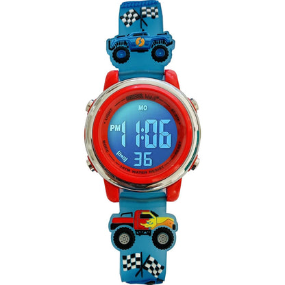 Preschool Collection Kids Digital Light Up Watch - Monster Trucks, Dinosaurs, Shark, Unicorn, Butterfly, Spider - Girls, Boys, Children, School