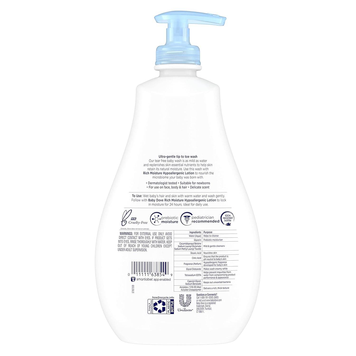 Baby Dove Sensitive Skin Care Baby Wash For Baby Bath Time Rich Moisture Tear-Free and Hypoallergenic, 20 oz (Packaging May Vary) - My Store