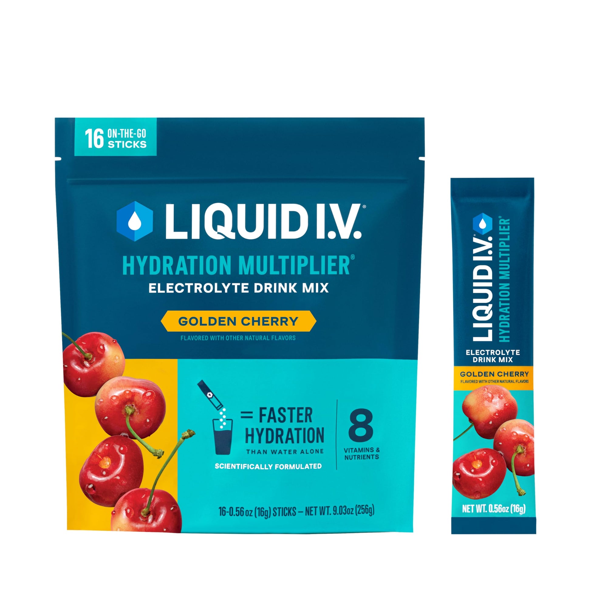 Buy now Liquid I.V.® Hydration Multiplier - Lemon Lime | Electrolyte Powder Drink Mix | 1 Pack (16 Servings) Golden Cherry at indiglob india