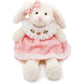 Small Soft Stuffed Animal Bunny Rabbit Plush Toy for Baby Girls 15inch (Pink Rabbit Wearing Pink Vintage Dress)