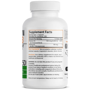 Buy now Bronson Vitamin K2 (MK7) with D3 Supplement Non-GMO Formula 5000 IU Vitamin D3 & 90 mcg K2 MK-7 Easy to Swallow D & K Complex, 250 Capsules at indiglob india