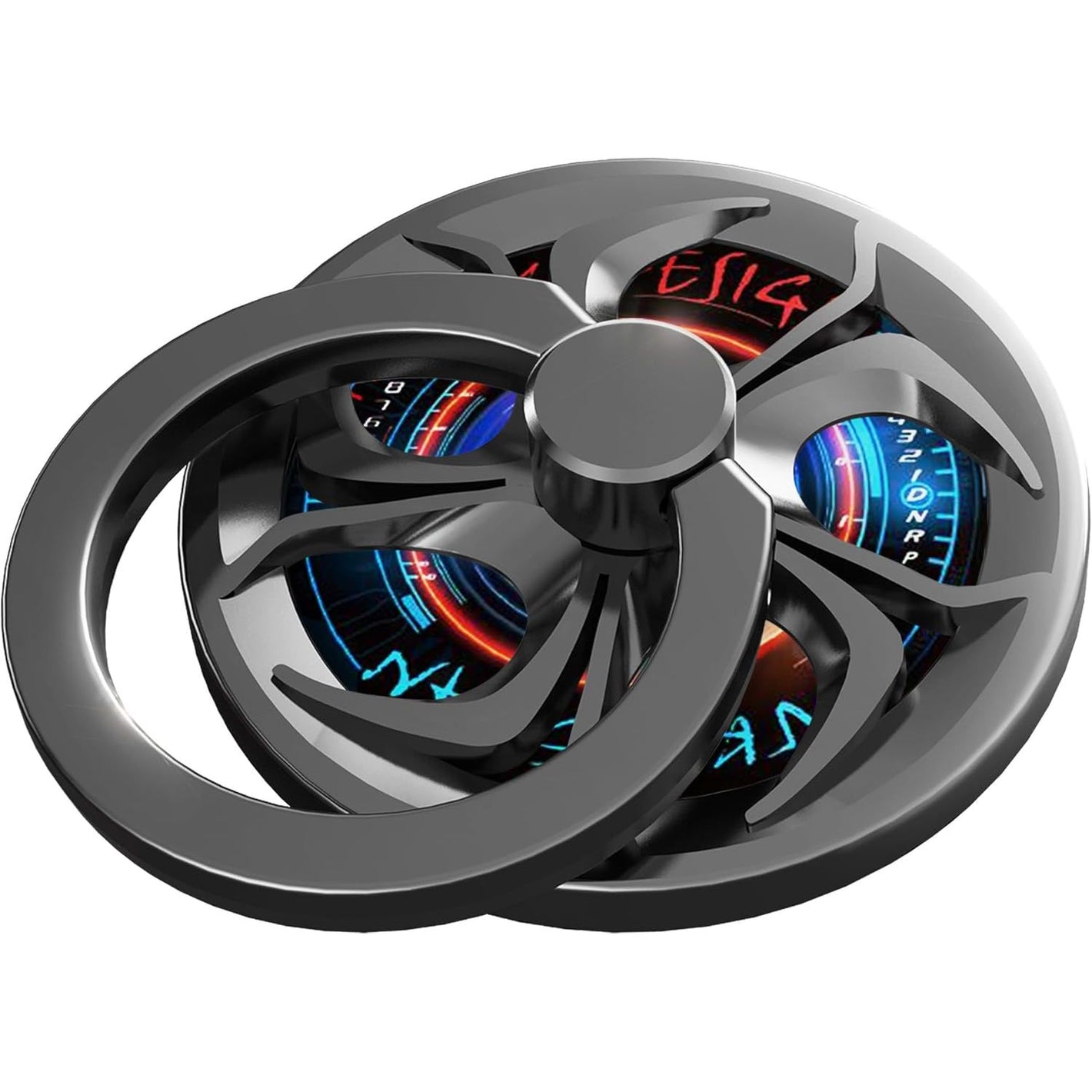 Finger Ring Stand, ebulous 360° Rotation Spinner Mobile Cell Phone Ring Stand Holder with Grip Kickstand Universal [Washable/Reusable] for Phone/Pad/Note/Tablets etc (Red)