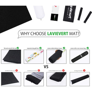 Lavievert Jigsaw Puzzle Roll Mat Puzzle Storage Saver Black Felt Mat, Long Box Package, No Folded Creases, Jigroll Up to 1,500 Pieces - Comes with A Drawstring Opening Design Bag