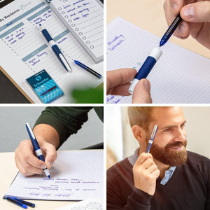 Schneider One Change Rollerball Pen, Refillable, 0.6 mm Ultra-Smooth Tip, Blue/White Barrel, Violet Ink, Box of 5 Pens (183708),Purple