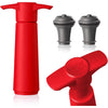 Vacu Vin Original Wine Saver with 2 Vacuum Bottle Stoppers – Black Wine Preserver Pump for Red or White Wine – Manual Air Remover System – Airtight Seal – Keep Wine Fresh Longer - Red