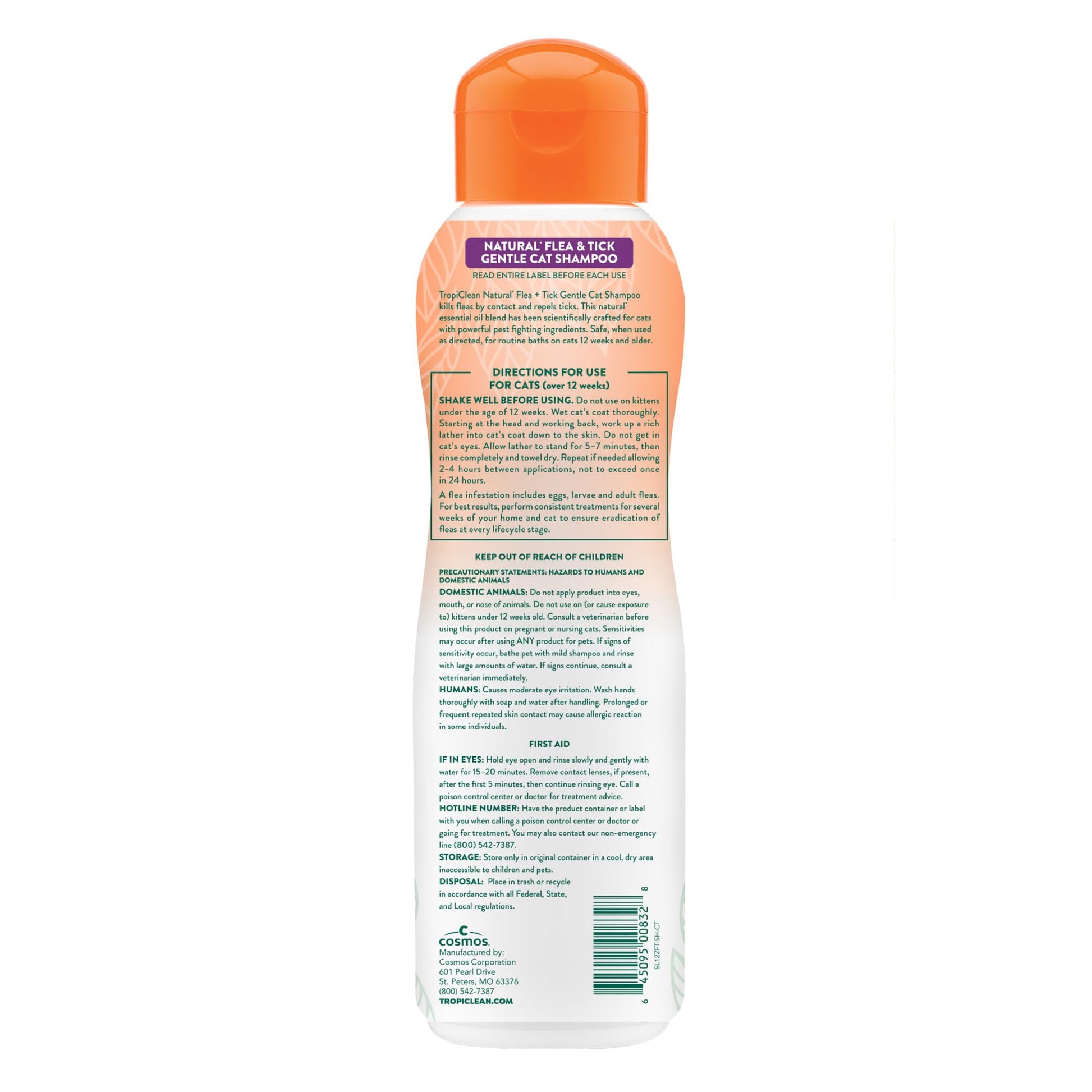Buy now TropiClean Gentle Flea Shampoo for Cats, Flea and Tick Prevention for Cats, Powerful & Natural Defense, Made in USA, 12 oz. at indiglob india