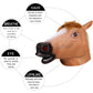 MOLEZU Horse Head Mask for Adult, Brown Horse Head Latex Animal Mask, Novelty Halloween Costume for Masquerade Party.