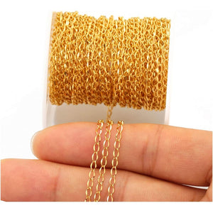 33FT Gold Silver Twisted Cable Chains Stainless Steel Necklace Jewelry Chains Extender Chains Link Bulk for Jewelry Makings