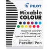 PILOT Parallel Mixable Color Ink Refills for Calligraphy Pens, 12 Colors, 12-Pack (77312) - Assorted
