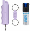 SABRE Pepper Spray, Quick Release Keychain for Easy Carry and Fast Access, Finger Grip for More Accurate and Faster Aim, Maximum Police Strength OC Spray, 0.54 fl oz, Secure and Easy to Use Safety - Lavender with Practice Spray