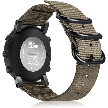 FINTIE Watch Band Compatible with Suunto Core, Premium Woven Nylon Replacement Sport Strap with Metal Buckle Compatible with Suunto Core Smart Watch (Black)