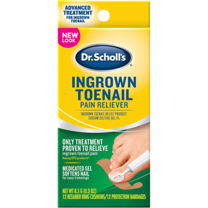 Dr. Scholl's Ingrown Toenail Pain Reliever, 1 kit, (w/ Gel, 12 retainer rings & 12 protection bandages) (Pack of 2)